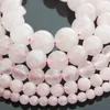 8mm Natural Stone Rose Pink Quartz Rock Crystal Beads 4/6/8/10/12/14mm Stone Loose Beads Fit Diy Bracelet Necklace Jewelry Making