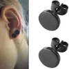 Schwarze runde Form mit Schmetterlingsverschluss, Push-Back-Ohrringe, Ohrstecker aus Edelstahl, Punk-Ohrstecker für Männer und Frauen, Geschenk