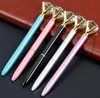 Creative Crystal Glass Kawaii Ballpoint Pen Big Gem Ball Pen With Large Diamond 11 Colors Fashion School Office Supplies SN296