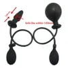 New silicone large black Pump Up air-filled inflatable bulk dildo Anal butt plug dildo Dilator sex toys for Men Woman Gay S924