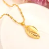 Dubai halsband kvinnor etiopiska hänge halsband 24k gul fast fint guldfärg gf smycken blad party mor gåva8309594