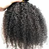 Menselijk Maagd Haar Braziliaanse Kinky Krullend haar inslagclip in menselijke haarextensions Onverwerkte natuurlijke zwarte kleur 9 kleine stukjes één set