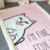 Ripndip Coperta Moda Ripndip Nermal Pocket Coperte stampate Super Soft Coperte in pile Sul letto Coperta Coperta di ispessimento Coperte