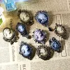 Rhinestone Trendy Painting Hollow Out Flower Vintage Style Cameo Beauty Head Brooch Elegant Antique Wedding Bouquet Brooch Pins