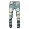 Idopy Mens Fashion Brand Designer Biker Jeans Hip Hop Punk Style Painted Denim Pants Straight Fit Jean Trousers For Men