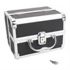 wholesales !!!Fashion Cosmetic bag Portable Diamond Texture Aluminum Makeup Storage Bag with Mirror & Key Black