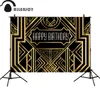 Allenjoy backdrop Great Gatsby Birthday Adults children party black golden banner photo studio baby shower photocall