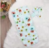 Nyfödda baby sovsäckar hårband set ins djur print swaddling filtar toddler vinter wraps spädbarn plantskola sängkläder sömn säckar ll638