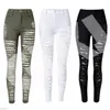 Sexy Women Destroyed Ripped Denim Jeans Skinny Hole Pants High Waist Stretch Jeans Slim Pencil Trousers Black White Blue