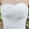 Nuevos vestidos elegantes con volantes en forma de corazón, una línea de gasa con abertura lateral, vestidos largos de novia para fiesta de boda, vestidos de novia de talla grande DH4227