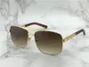 인기있는 클래식 남자 야외 선글라스 태도 골드 스퀘어 디자인 프레임 UV400 보호 안경 빈티지 여름 스타일