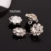 Cristal Strass Bouton Coudre Sur Le Centre De La Fleur 10MM 20pcs / lot Tige Dos Ou Dos Plat Couleur Argent KD21250m