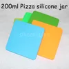 Caixas de forma plana bho caixa concentrada recipiente de silicone 200ml para caixa de pizza dab em forma de recipiente de cera quadrado grande selador de vácuo personalizado