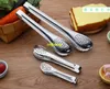 100pcs/lot 5" 7" 9" 12" Stainless Steel Tongs BBQ Kitchen Cooking Food Utensil tong Anti Heat Bread Clip Pastry Clamp Barbecue Tongs