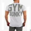 Yeni Plaj Sıkıştırma Erkekler Koşu Gömlek Kısa Kollu Baskılı Mektup Spor T Shirt Spor Giyim Nefes Fitness Üstleri Erkek Spor Giysiler