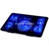 Notebook Cooling Pad Blue LED Laptop Cooler 5 Fläktar 2 USB Port Stand Pad för bärbar dator 10-17 "PC USB-kylare för anteckningsbok + USB-kabel