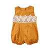 Jolis vêtements pour nouveau-nés bébés filles barboteuse tenues jaunes été sans manches en dentelle barboteuse combinaison Sunsuit vêtements pour bébés vêtements pour tout-petits 0-24M