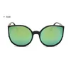 Kujuny Classic Trend Cat глазные очки для женщин, покрывающих отражающие зеркало Солнцезащитные очки Черная рамка Очки модные очки