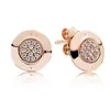 FAHMI 100% 925 Sterling Silver & Rose Gold Color Forever Stud Earrings With Clear CZ For Women Original Fine Jewelry Gift289a