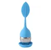 TEA INFUSER TOOLS LEAF SILICONE MED FOOD GRAD Make Tea Bag Filter 6 Färger Rostfritt stål TEA STERER237V