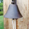 Antique Cast Iron Welcome Dinner Bell Rustic Brown Hanging Decorative Metal Craft Home Store Shop Outdoor Garden Doorbell Decoration Vintage