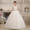 Real Po Vestidos De Novia Red White Lace Sequins Waist Wedding Dresses Cheap Short Sleeves Bride Frocks2781072