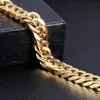 21 5cm 14mm novo presente de jóias masculinas pesadas de alta qualidade motociclista 316l aço inoxidável cubano meio-fio link pulseira de ouro bangle189z