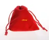 1000 unids/lote 5*7cm 7*9cm 8*10 9*12cm 10*12 10*15cm 12*15 13*18 15*20cm 17*23cm 20*30cm bolsas de terciopelo rojo con cordón bolsas de regalo de joyería