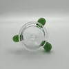 Scivoli di vetro Punto verde Ciotola Pezzi Bong Ciotole Narghilè Imbuto Rig Accessori Chiodo in ceramica 14mm Maschio Fumo inebriante Tubi d'acqua dab rig Bong Slide