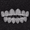 Luxury Design Diamond Teeth Grillz Gold Vampire Fangs CZ Grillz for Men Women Top Bottom Grillz with Molding Bar4476428