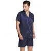 Erkek İpek Saten Pijama Pijama Pijama Set Pijama Seti Loungewear M, L, XL, 2XL, 3XL Kısa Sleeves__Gifts