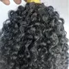 Ny Brasiliansk Human Virgin Remy Naturligt Svart Hår Kinky Curly Haft Weft Soft Double Drawn Hair Extensions Obehandlad Färg