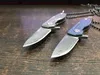 Mini Keychain Folding Knife Damascus Steel Blade TC4 Titanium Alloy Handle Small Necklace Fold Knives