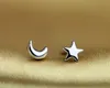 Mode lune étoile Style boucle d'oreille véritable 925 en argent Sterling fiançailles mariage boucles d'oreilles pour les femmes cadeau