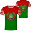 WEISSRUSSLAND T-Shirt nach Maß mit Namen und Nummerndruck PO grau blr Länder-T-Shirt von DIY russische Nationalflagge Weißrussische Kleidung301l