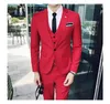 Slim Fit Rouge 3 Pièces Costume Hommes De Mariage Tuxedos Marié Garçons D'honneur Costumes Hommes Business Party Prom Blazer (Veste + Pantalon + Cravate + Gilet) 1254