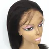 Yaki Straight Human Hair Wig 4x4 Lace Closure Kinky coily front Wigs For Black Women 130%density