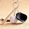 Handgjord nyckelring baseball nyckelring sport nyckelring trä fladdermus handske leksak kul pendelle bil nyckelring gåva