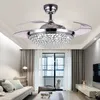 42 inch Modern Fans Lights Invisible Fan Ceiling Fan 220V 110V LED Chandelier with Remote Control Living Room Pendant lamp