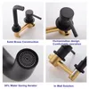 Faucets Matte Black Single Handle Wall Mounted Bathroom Faucet Basin Mixer Set Solid Brass Construction