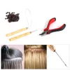 100 stks Siliconen Micro Links / Kralen + 1 stks Treknaald + 1 stks Ring Naald + 1 Stks Gaten Pier Hair Extensions Tool Set Make-up Kits