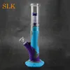 Elektrikli sigara içme boruları nargile silikon bong 14 inç uzunluğunda perkolator cam dab teçhizat katlanabilir su bongs recycler 420