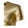 JM Men's bright spring new style V collar short sleeved T-shirt tricolor T slim wind Club gold armor jacket half sleeve shirt