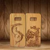 Роскошные деревянные гравировальные чехлы для телефона для Samsung Galaxy S8 S9 PLUS S7 Edge Note 8 Cherry Posewood Природа Деревянные чехлы для покрытия для iPhone x 8 7 6