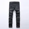 Designer Brand Men's Jeans Manual Paste Crystal Golden Wings Black Robin Jeans Mens Fashion Crime Zipper Pants