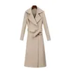 Jacken 2019 Frauen Wollmantel Mäntel Herbst und Winter Wolle Trenchcoat für Frauen Casual Lose Gestreifte Lange Winterjacke Frauen Mantel B