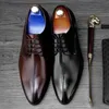 Novo designer italiano vintage apontou homem do pé forma formal vestido sapatos vintage de couro genuíno handmade homens de casamento Derby Flats
