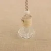 Clear Perfumes Bottle Car Hanging Perfume Ornament Air Freshener For Essential Oils Diffuser Fragrance Empty Glass Bottle