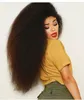 Diva1 kinky rak hd spets frontal peruk 130% densitet mänsklig hår peruk för svarta kvinnor - full naturlig pre -plockad spets fram peruk
