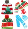 WinterBright Set di sciarpe per cappelli lavorati a maglia con LED - Luci lampeggianti, calde e accoglienti, perfette per feste di Natale, calze regalo